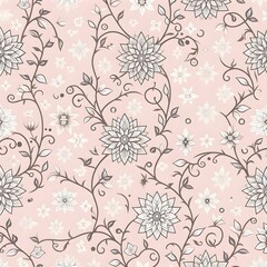 Obraz premium Delicate Pink Floral Pattern