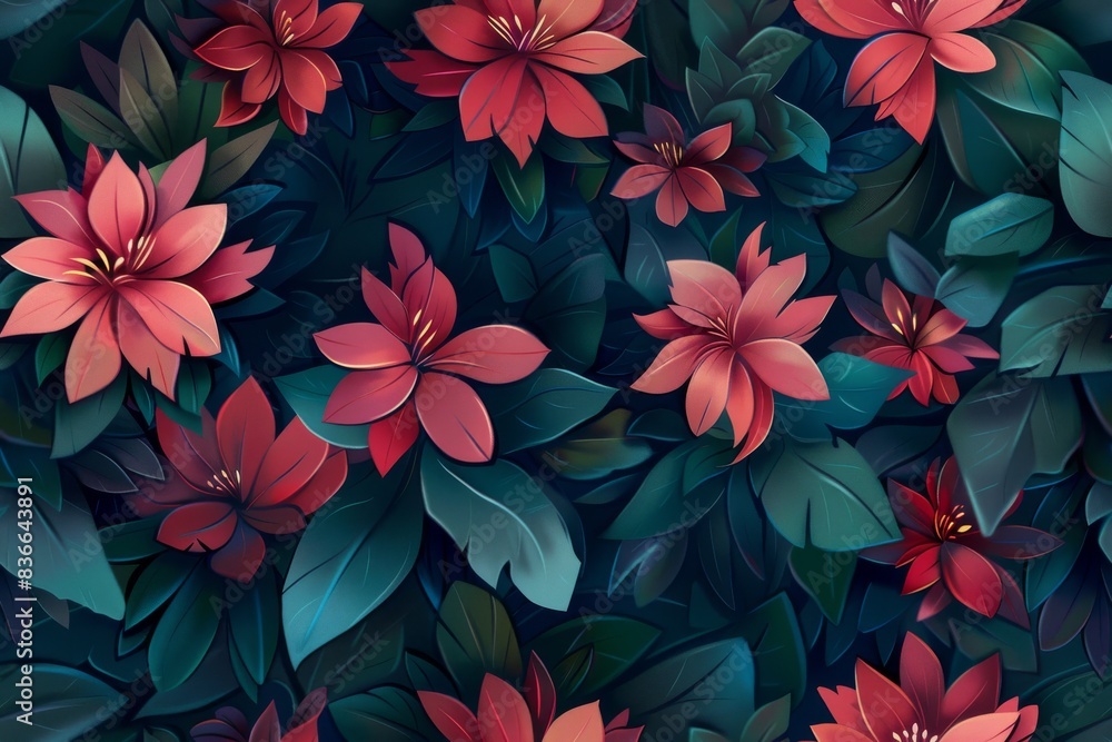 Wall mural a mesmerizing seamless flower themed pattern for impactful creations