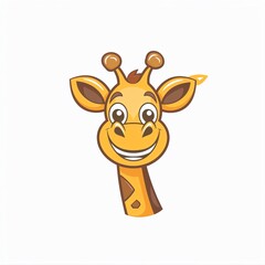 Cute cartoon giraffe with a big smile.