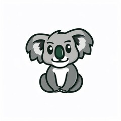 Naklejka premium A flat design graphic of a koala mascot logo on a white background The koala should appear cute and cuddly