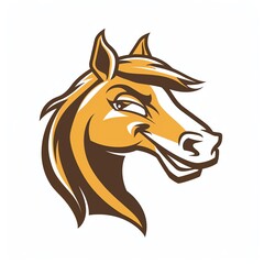 Fototapeta premium Cartoon horse head with a happy expression.