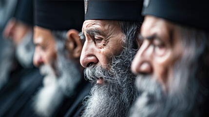 Fototapeta premium Three old orthodox monks
