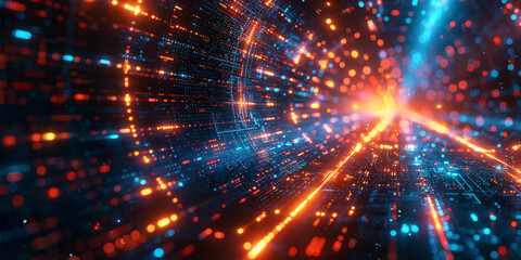 Obraz premium Digital background for tech, AI, neural networks, data, audio, graphics