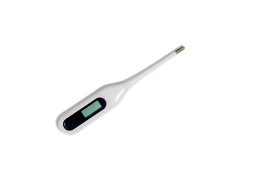 Digital Thermometer on White Background