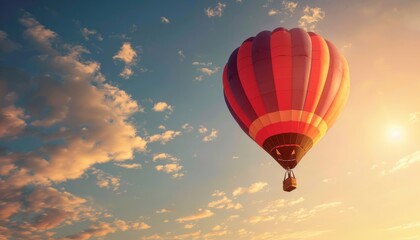 Fototapeta premium Up, Up and Away: A Spectacular Hot Air Balloon Adventure - Ballooning in the Sky