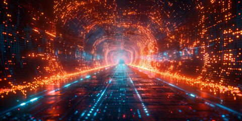 Fototapeta premium Digital background for tech, AI, neural networks, data, audio, graphics