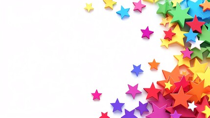 Border with 3D rainbow stars