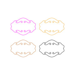 Wedding Day Ornamental Luxury Labels Set isolated on White