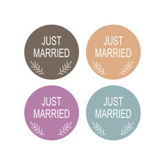 Wedding Day Ornamental Luxury Labels Set isolated on White