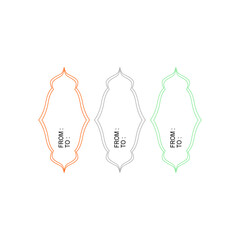 Wedding Day Ornamental Luxury Labels Set isolated on White
