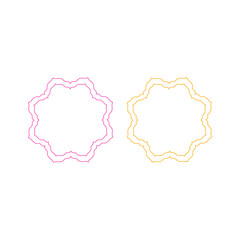 Wedding Day Ornamental Luxury Labels Set isolated on White