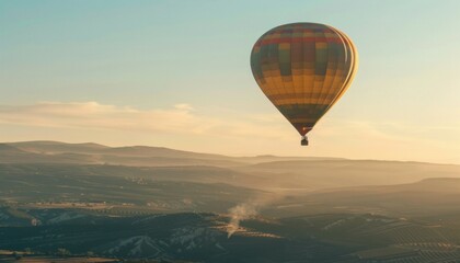 Obraz premium In the Sky: Capturing the Beauty of a Hot Air Balloon - ar 7:4