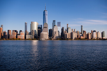 New York City skyline, cityscape of Manhattan in USA. New York City NYC Manhattan Downtown Skyline,...