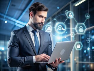 businessman with tablet computer