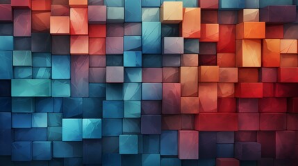 A modern abstract design featuring vibrant colors, geometric shapes, and detailed illustration with a flat texture.