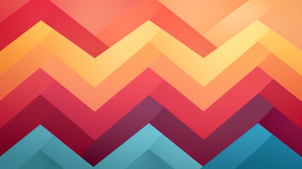 Vibrant abstract chevron design with dynamic shapes and bold hues, featuring a flat texture and detailed illustration in a modern style.