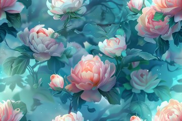 A harmonious seamless floral centric texture pattern for dynamic compositions