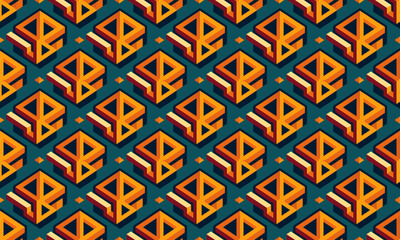 Brutalist Design Geometric Shapes Seamless Pattern for Wallpaper Background