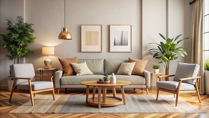 modern living room with Wall picture frame