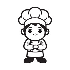 Cartoon Chef Character in Uniform Illustration