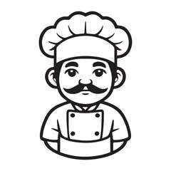 Cartoon Chef Character in Uniform Illustration