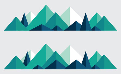 Mountains low poly style set
