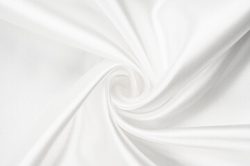 White luxurious silk, wavy fabric texture.