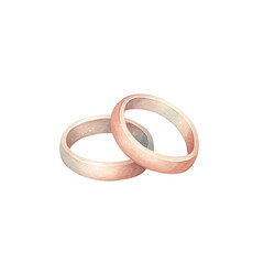 Close-up of two intertwined wedding rings symbolizing love and commitment, perfect for wedding, engagement, and romantic themes.on transparent background