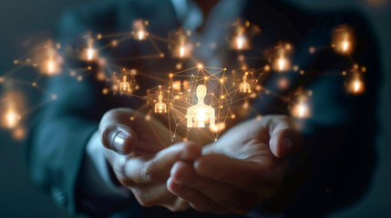 Concepts of teamwork and human resource management techniques in corporate business. A network of people that supports partnership, trust, teamwork, and collegiality in the office.Generative AI	