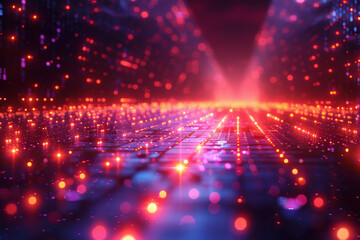 Fototapeta premium Digital background for tech, AI, neural networks, data, audio, graphics