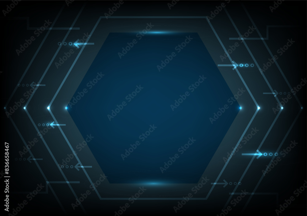 Poster blue hexagonal technology vector abstract background