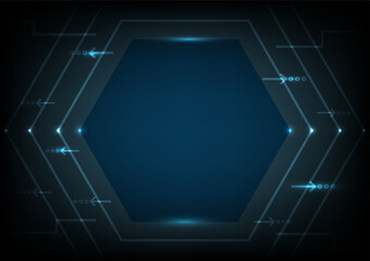 Blue Hexagonal Technology Vector Abstract Background