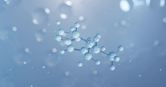 Mdma, rotating 3D model of ecstasy, seamless looped video, molecular structure with selective focus
