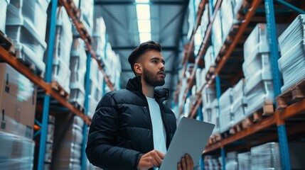 The worker in the warehouse