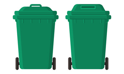 Clean Green Trash Can Vector