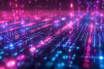 Obraz premium Digital Binary Technology Background created with Generative AI