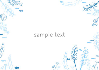 海草と海の生き物のフレーム