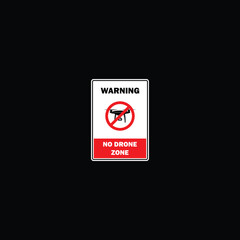 No drone zone warning sign vector graphics