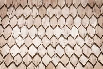 wooden roof tile of old house texture background