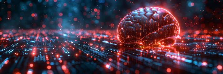 Obraz premium Digital background for tech, AI, neural networks, data, audio, graphics