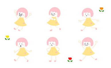 ポップな子どもの色々な表情