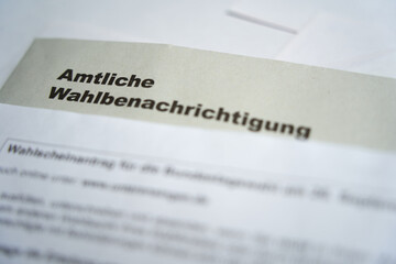 Official election notification (Wahlbenachrichtigung Bundestagswahl) for the federal election in...