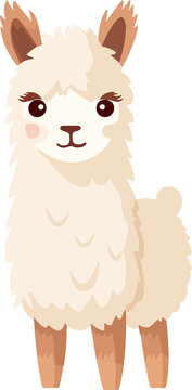 Cute Lama Clipart Design Illustration