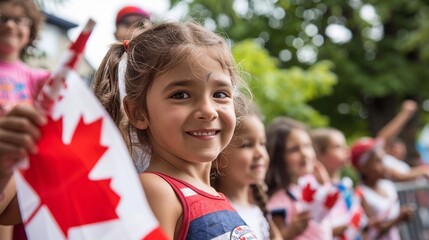 Celebration where people come together to honor Canadian heritage and identity, with the Canadian flag displayed