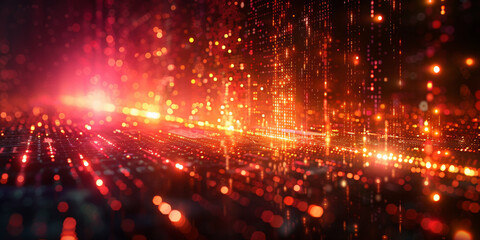 Digital background for tech, AI, neural networks, data, audio, graphics