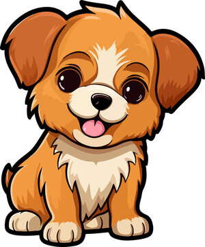 recommend clip art: Cute little dog clipart design illustration