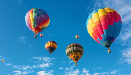 Fototapeta premium Up, Up, and Away: Hot Air Balloons Paint the Sky at International Fiesta in Albuquerque