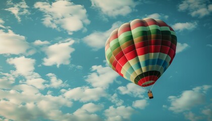 Naklejka premium Up, Up, and Away: The Spectacular and Vibrant Hot Air Balloon Adventure - ar 7:4