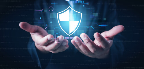 Cybersecurity concept, user privacy security and encryption, secure internet access Future technology and cybernetics, screen padlock. Internet network data protection, anti hacker, cybercrime