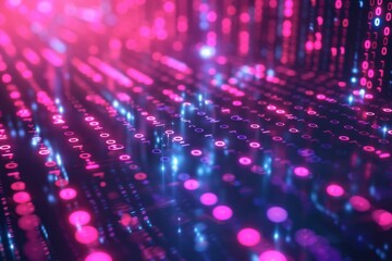 Obraz premium Digital Binary Technology Background created with Generative AI